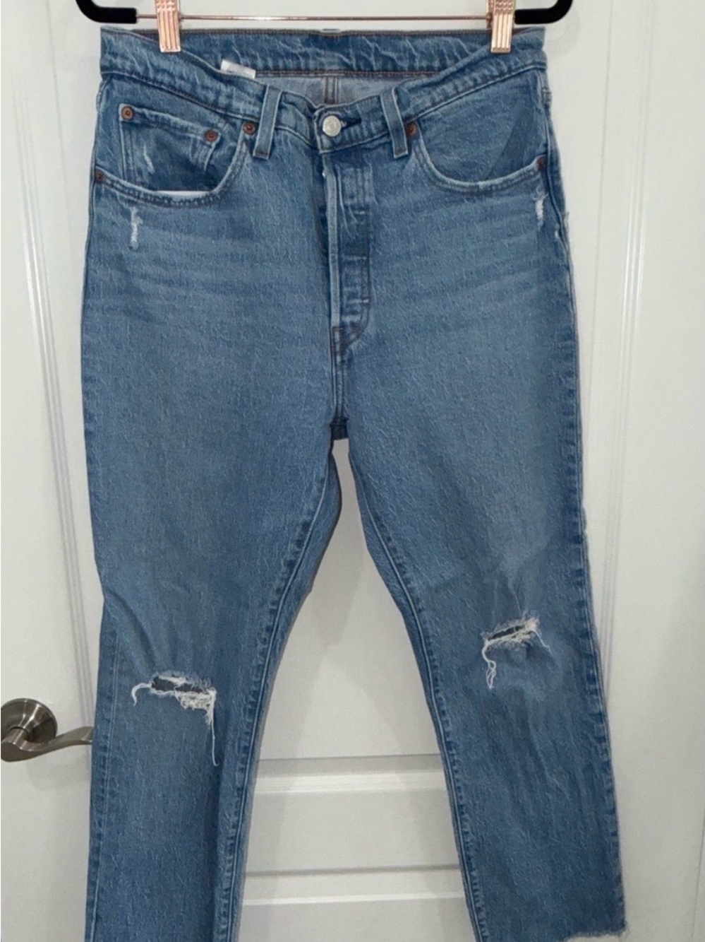 Levi’s 501 Original Fit Jeans Women’s 30x30 Button Fly Distressed Raw Hem